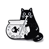 Cartoon Style with Fish Bowl Cat Enamel Pins JEWB-Q041-01D-1