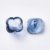 4-Petal Two Tone Transparent Spray Painted Glass Fancy Bead Caps GGLA-S054-009D-01-2