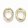 Brass Micro Pave Clear Cubic Zirconia Twister Clasps X-ZIRC-S067-120-NF-2