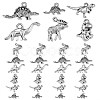 120Pcs 6 Style Tibetan Style Alloy Pendants TIBE-SZ0001-07-1