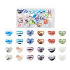 Cheriswelry 24Pcs 12 Colors Handmade Lampwork Beads LAMP-CW0001-03-21