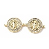 Eco-Friendly Rack Plating Brass Micro Pave Clear Cubic Zirconia Connector Charms KK-F845-03G-2