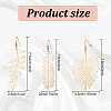 ANATTASOUL 3 Pairs 3 Style Alloy Leaf Long Dangle Earrings for Women EJEW-AN0001-73-2