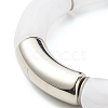 Chunky Curved Tube Beads Stretch Bracelets Set for Girl Women BJEW-JB06947-15