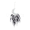 Iron Woven Web/Net with Feather Pendant Decorations AJEW-B017-21-2