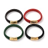 Mixed Color Braided Leather Cord Bracelet BJEW-M302-01G-1