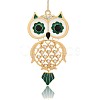 Golden Plated Alloy Enamel Owl Necklace Big Pendants for Halloween Jewelry ENAM-J039-03G-1