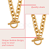 ANATTASOUL 2Pcs 2 Colors Alloy Cable Chain Necklace for Men Women NJEW-AN0001-19-3
