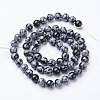 Natural Snowflake Obsidian Beads Strands GSR6mmC009-3