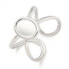 Non-Tarnish 304 Stainless Steel Oval Cuff Ring Components RJEW-A043-07P-1