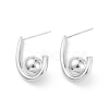 Rack Plating Brass Stud Earrings for Women EJEW-K245-28P-1