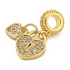 Rack Plating Brass Micro Pave Clear Cubic Zirconia European Dangle Charms KK-I718-21B-G-2