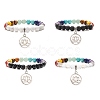 4Pcs 4 Style Natural & Synthetic Mixed Gemstone Round Beaded Stretch Bracelets Set BJEW-TA00134-1