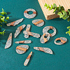 Biyun 14Pcs 7 Styles Transparent Resin & Walnut Wood Pendants RESI-BY0001-06-5