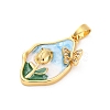 Brass Enamel Pendants KK-Z084-15G-03-2