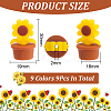 CHGCRAFT 9Pcs 9 Colors Sunflower Silicone Beads SIL-CA0002-70-2