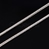 Silver Color Plated Brass Snake Chain Necklaces X-NJEW-D181-S-2