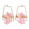 Electroplated Natural Quartz Wire Wrapped Earrings for Girl Women EJEW-JE04645-01-1