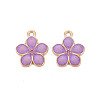 Light Gold Plated Alloy Enamel Pendants ENAM-R136-17-2