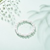 Natural White Jade & Synthetic Crackle Quartz Round Beaded Stretch Bracelet for Women BJEW-JB08528-03-2