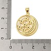 Rack Plating Brass Micro Pave Cubic Zirconia Pendants KK-P279-19G-3