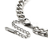 Non-Tarnish 304 Stainless Steel Rectangle Pendant Necklace with Curb Chains for Men Women NJEW-P229-18P-3