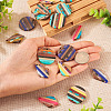 Pandahall 16Pcs 8 Style Transparent Resin & Walnut Wood Pendants RESI-TA0002-06-14