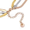 Three Colors 304 Stainless Steel Flat Snake Chain 3 Layer Necklaces NJEW-H038-02M-2