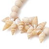 Summer Beach Natural Spiral Shell Stretch Bracelets BJEW-JB10355-3