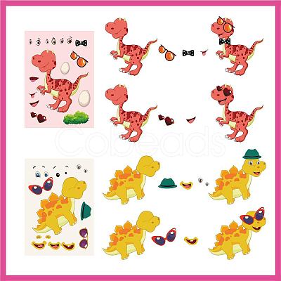 48 Sheets 8 Styles Paper Make a Face Stickers DIY-WH0467-004-1