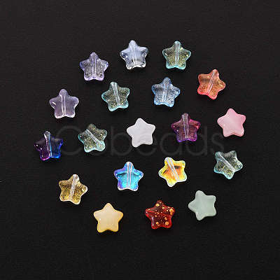 20Pcs Spray Painted Glass Beads GLAA-YW0001-10-1