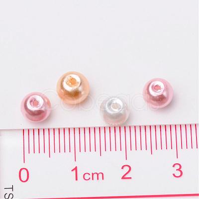 Barely Pink Mix Pearlized Glass Pearl Beads HY-X006-6mm-01-1