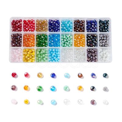 24 Colors Electroplate Glass Beads EGLA-JP0002-04B-6mm-1