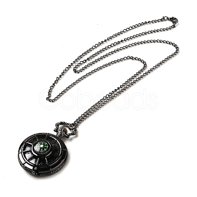 Alloy Glass Pendant Pocket Necklace WACH-S002-03B-1