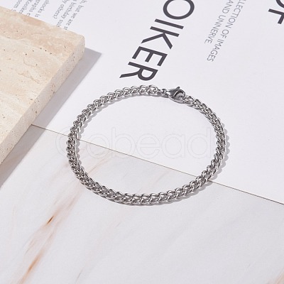 Non-Tarnish 304 Stainless Steel Curb Chains Bracelet for Men Women BJEW-JB07984-1