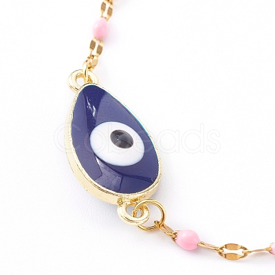 Alloy Enamel Evil Eye Link Bracelets BJEW-JB05973-1