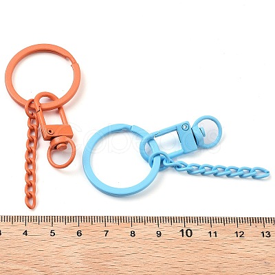 Spray Painted Eco-Friendly Alloy Swivel Snap Hook Clasps PALLOY-T090-06-NR-1