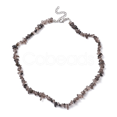 Natural Ice Obsidian Chip Beaded Necklace NJEW-JN04615-01-1