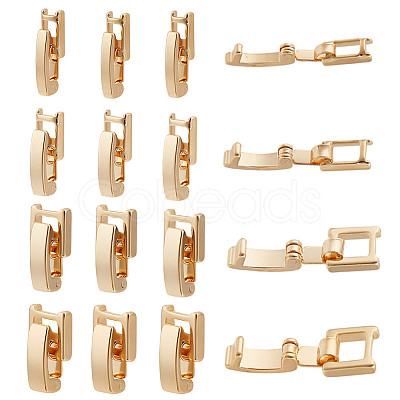 BENECREAT 16 Sets 4 Styles Eco-Friendly Brass Watch Band Clasps KK-BC0009-79-1