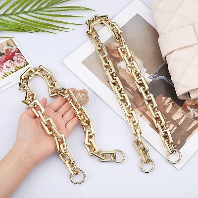 CHGCRAFT 2Pcs 2 Style CCB Plastic Rectangle Cross Chain Bag Straps AJEW-CA0003-30-1