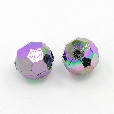 Plating Plastic Acrylic Faceted Round Beads PACR-L002-4mm-M-1