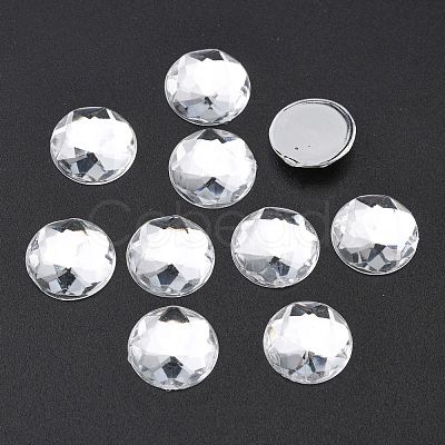 Acrylic Rhinestone Flat Back Cabochons X-PGO-12mm38-1