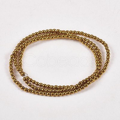 Electroplate Non-magnetic Synthetic Hematite Beads Strands G-J169A-2mm-04-1