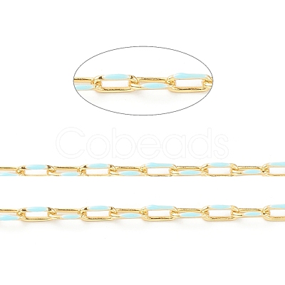 Handmade Golden Brass Enamel Link Chains CHC-M021-66A-03-1