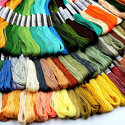 50 Skeins 50 Colors 6-Ply Polycotton Embroidery Floss PW-WG50154-01-1