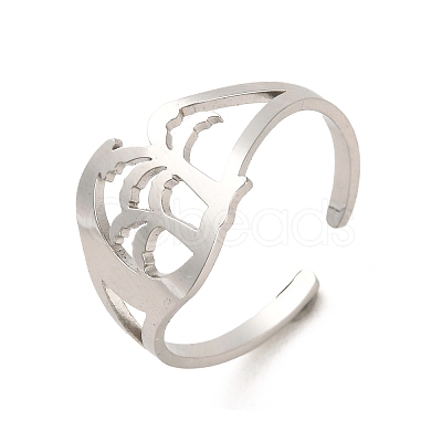 Non-Tarnish 304 Stainless Steel Open Cuff Rings RJEW-Q808-07P-1