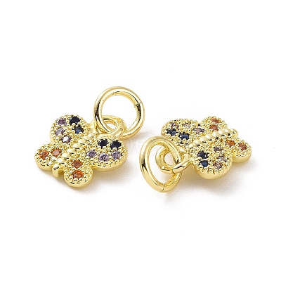 Brass Micro Pave Colorful Cubic Zirconia Charms KK-E068-VF100-1