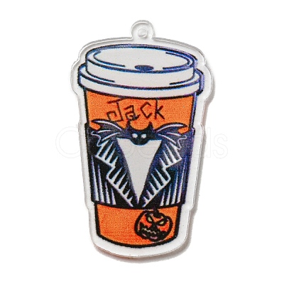 Halloween Theme Printed Acrylic Pendants OACR-P026-B03-1