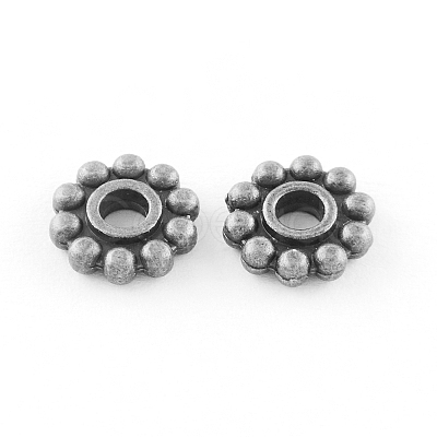 Flower Tibetan Style Alloy Beads TIBEB-Q066-01AS-LF-1