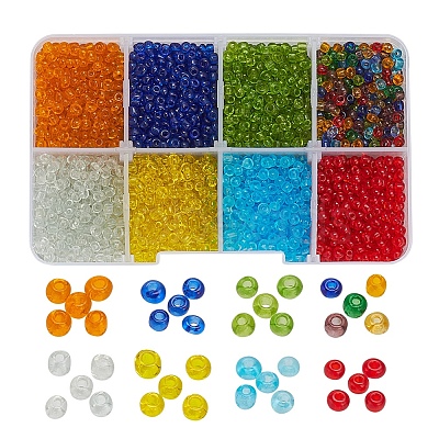 8 Colors Glass Seed Beads SEED-YW0001-55-1